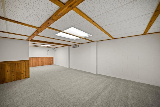 basement featuring carpet floors