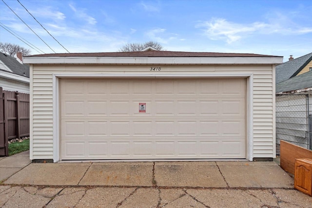 view of garage