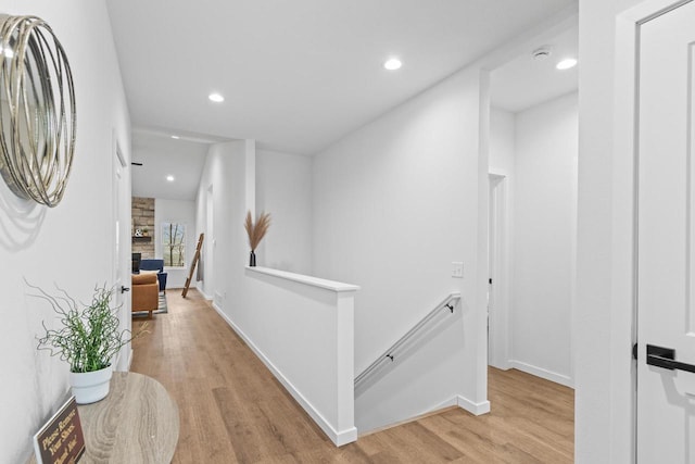 hall featuring light hardwood / wood-style flooring