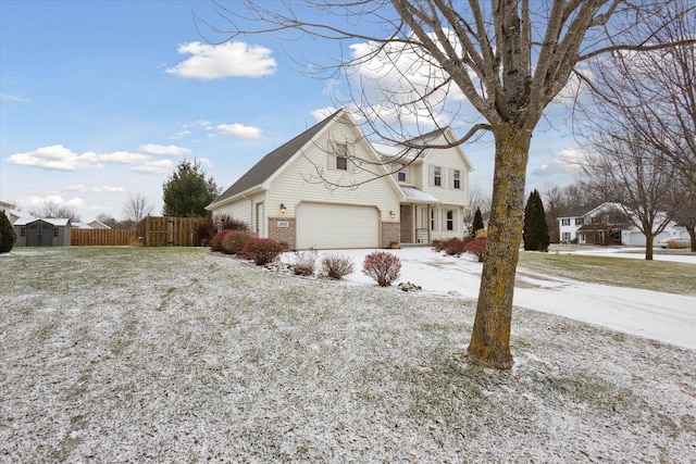 view of side of home featuring a garage