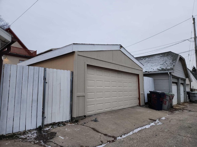 view of garage