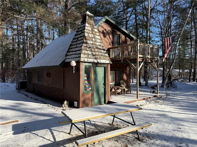 view of snow covered structure