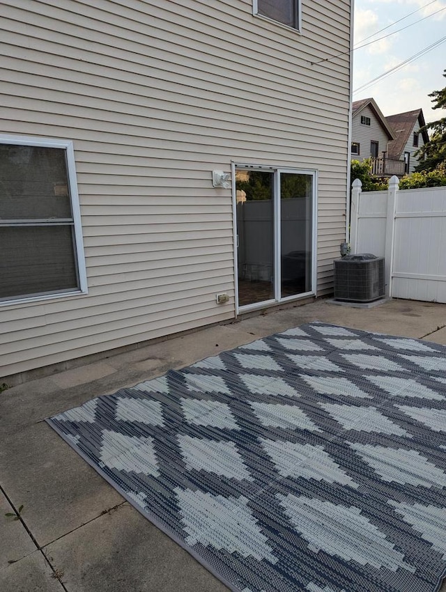 wooden deck with central AC