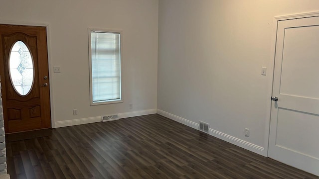 entrance foyer featuring dark hardwood / wood-style flooring and a wealth of natural light