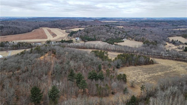 aerial view featuring a rural view