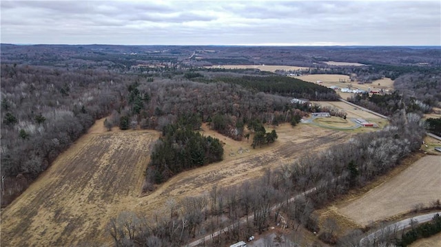 aerial view featuring a rural view