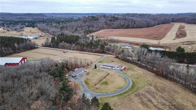 aerial view featuring a rural view