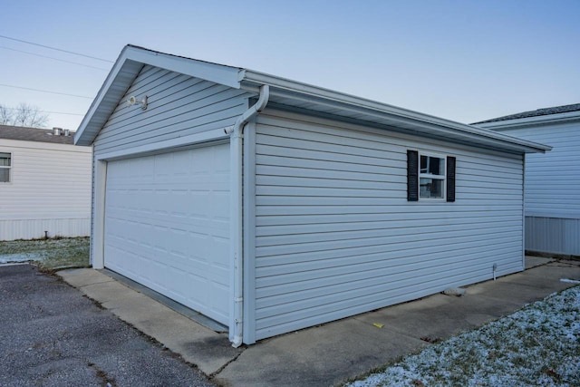 view of garage