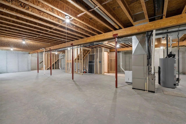 5550 N Amethyst Dr, Appleton, WI 54913 - basement featuring heating unit and gas water heater
