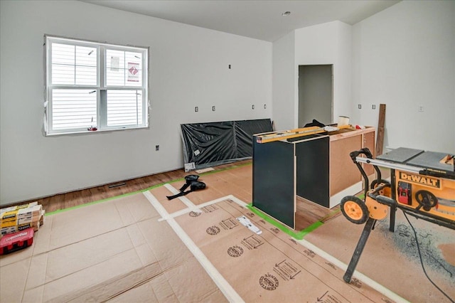 playroom featuring hardwood / wood-style flooring