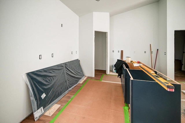 game room with hardwood / wood-style flooring