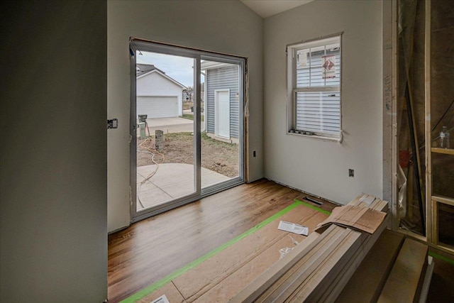 entryway featuring wood-type flooring