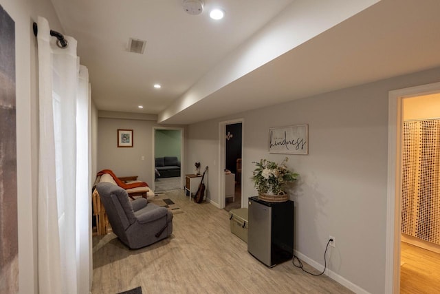 living room featuring light hardwood / wood-style floors