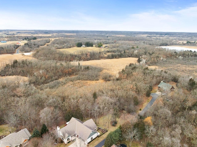 drone / aerial view with a rural view