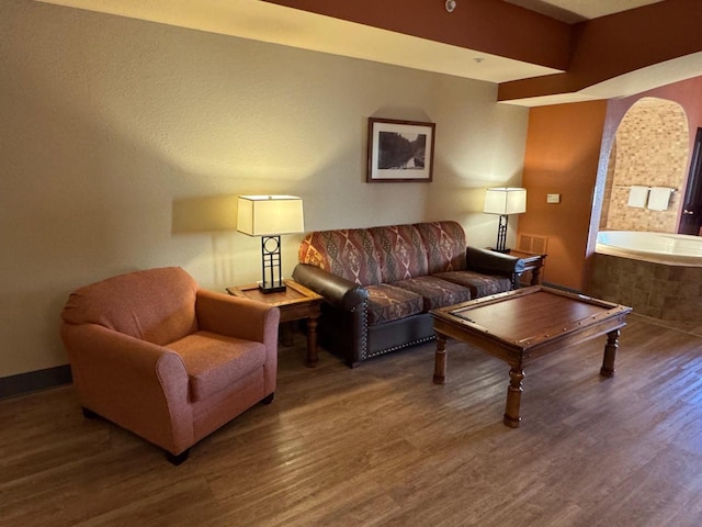 living room featuring hardwood / wood-style flooring