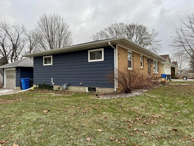 view of home's exterior featuring a yard