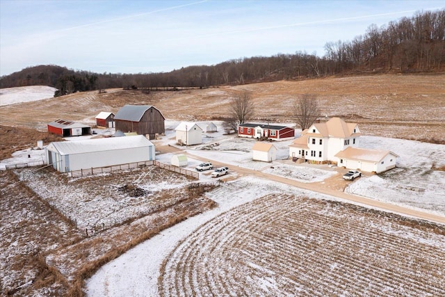 bird's eye view featuring a rural view