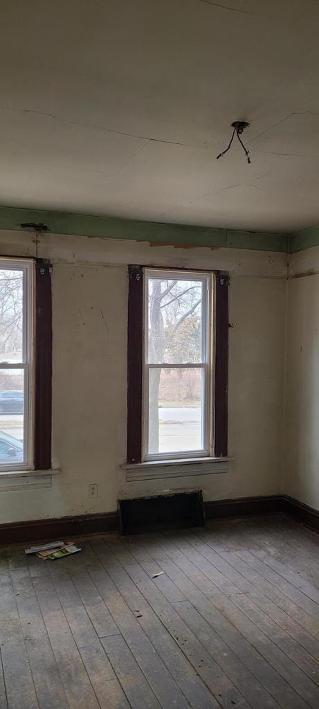 spare room with plenty of natural light and light wood-type flooring