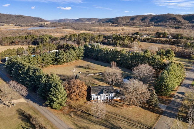 aerial view featuring a mountain view