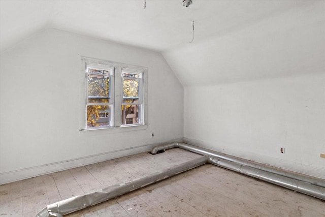 additional living space featuring lofted ceiling