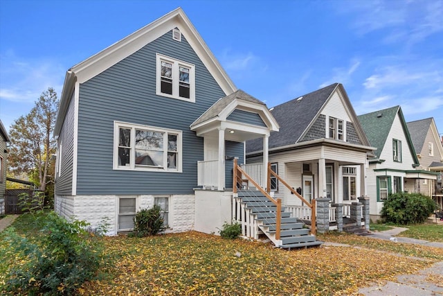 view of front of house featuring covered porch