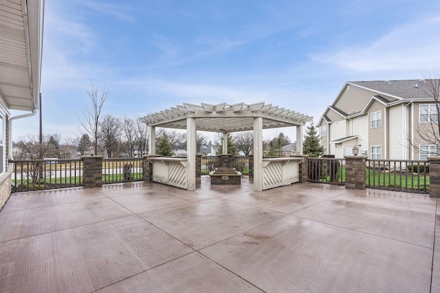 view of patio / terrace featuring a pergola