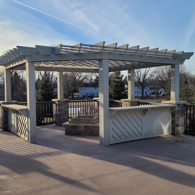 view of patio with a pergola