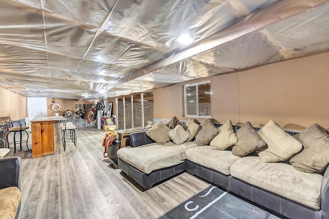 living room featuring wood-type flooring