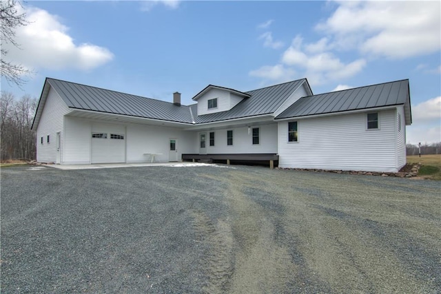 exterior space with a garage