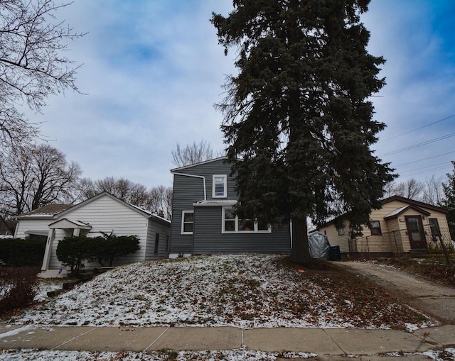 view of snowy exterior