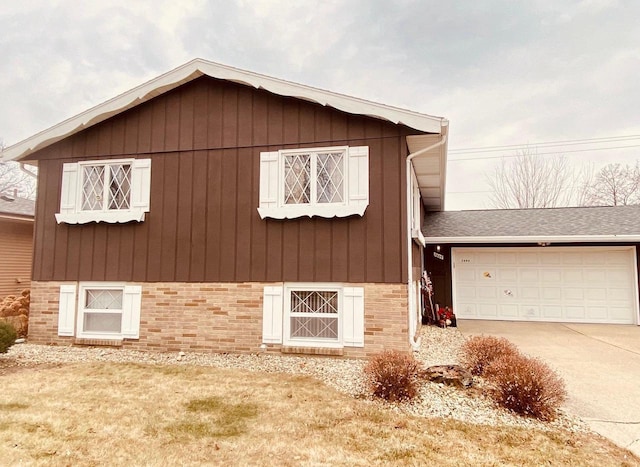 view of property exterior featuring a garage