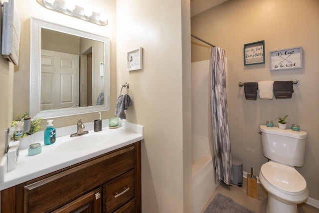 W3769 Alder Dr, Lake Geneva, WI 53147 - full bathroom with vanity, shower / bath combination with curtain, and tile patterned floors