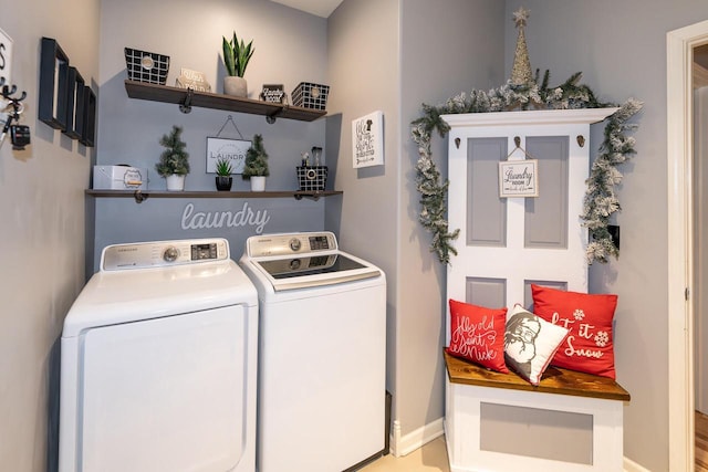W3769 Alder Dr, Lake Geneva, WI 53147 - washroom featuring separate washer and dryer and baseboards