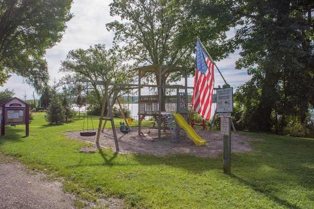 community playground with a yard