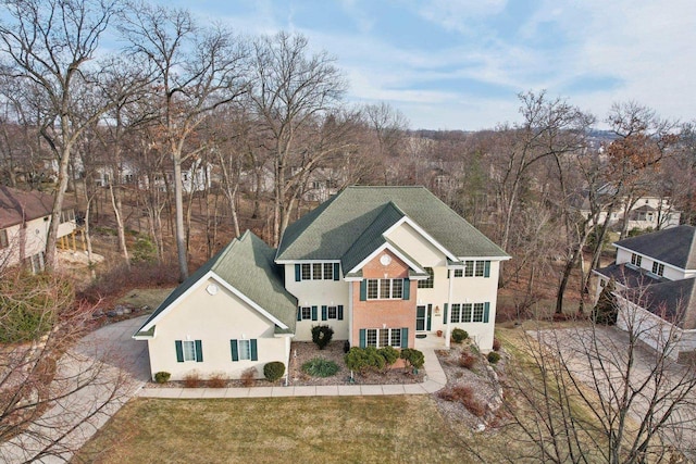 view of front of home with a front yard