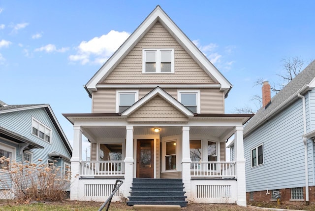 view of front of home with covered porch