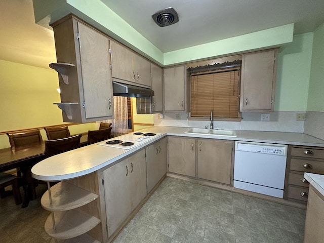 kitchen featuring sink and white appliances