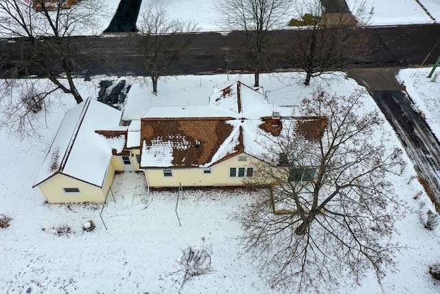 view of snowy aerial view