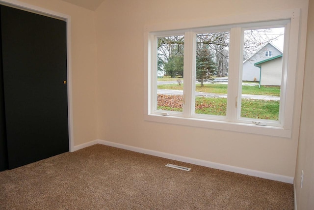 carpeted spare room with a healthy amount of sunlight