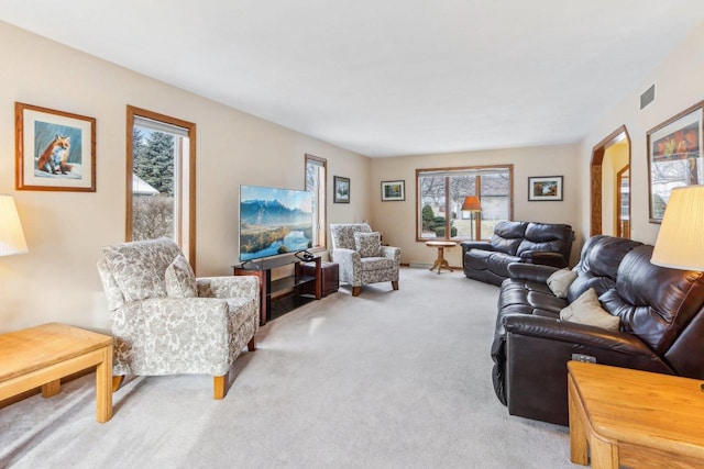 view of carpeted living room