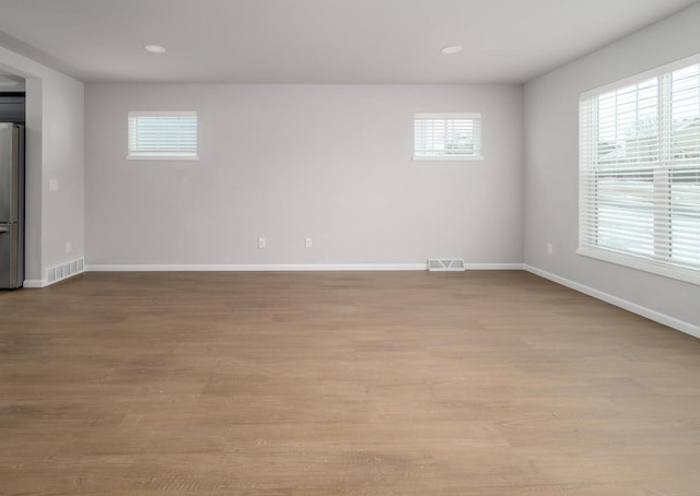 empty room featuring light wood-type flooring