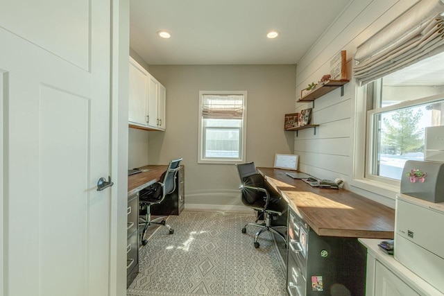 home office featuring a wealth of natural light