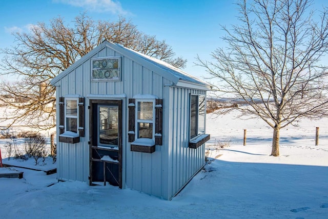 view of snow covered structure