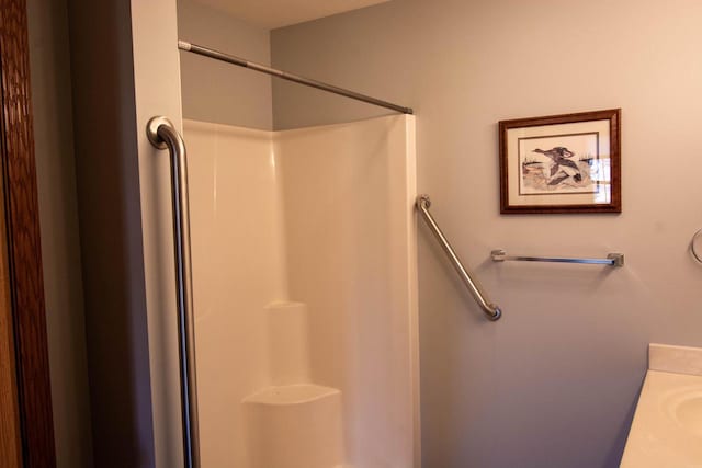 bathroom featuring walk in shower