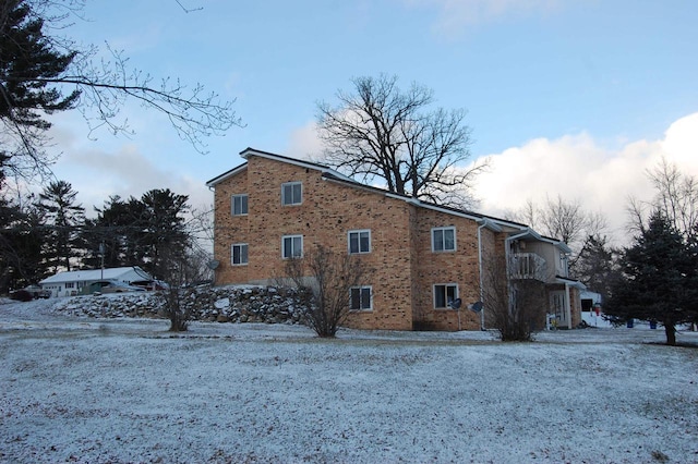 view of snowy exterior