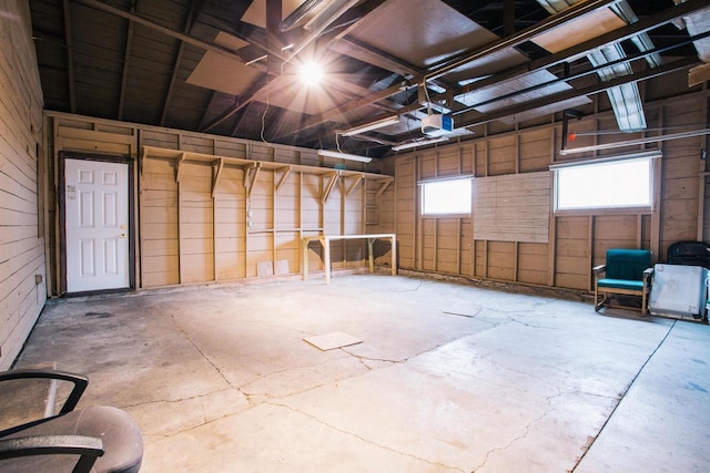 interior space featuring a garage door opener