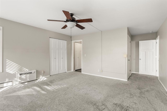 1001 Bay Shore Dr, Oshkosh, WI 54901 - interior space with ceiling fan and a wall mounted AC