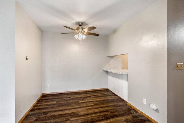 1001 Bay Shore Dr, Oshkosh, WI 54901 - unfurnished room featuring dark hardwood / wood-style floors and ceiling fan