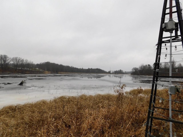 property view of water with a rural view