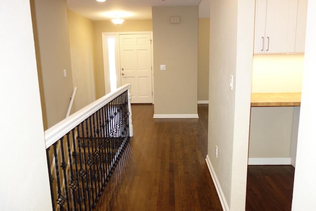 hall featuring dark hardwood / wood-style flooring